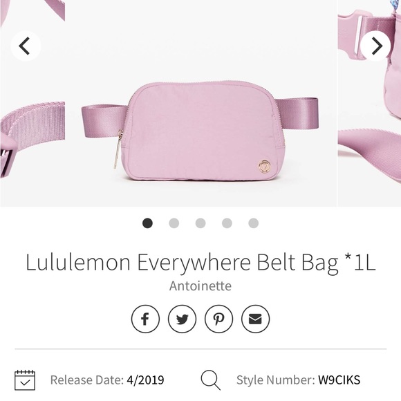 lululemon athletica Handbags - Lululemon Everywhere Belt Bag Color: Antoinette Size: 1L